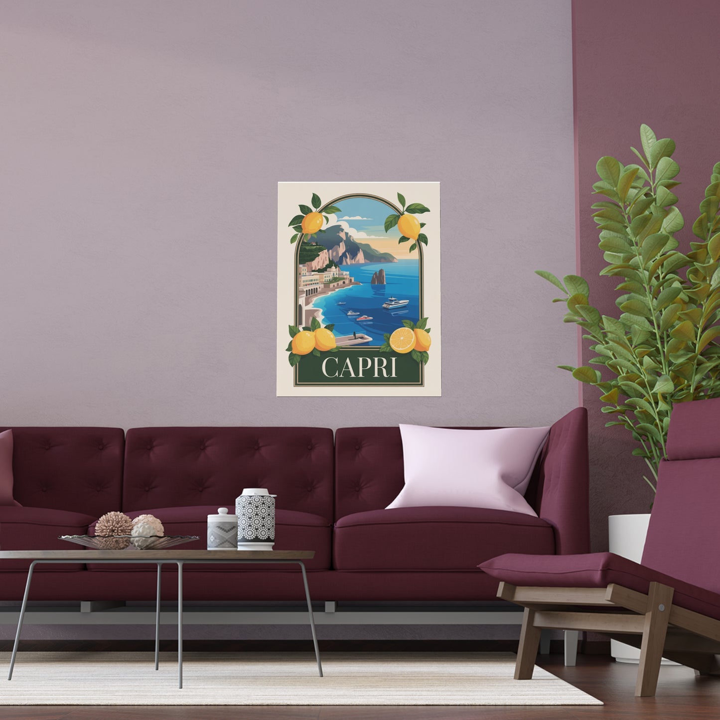 Capri Silk Poster | Coastal Decor, Wall Art, Summer Vibes, Home Decoration, Lemon Theme