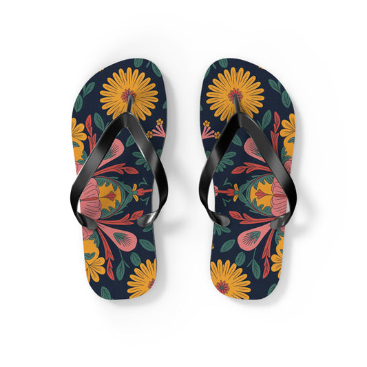 Vibrant Floral Flip Flops - Summer Sandals, Beach Footwear, Vacation Essentials, Poolside Style, Gift for Her