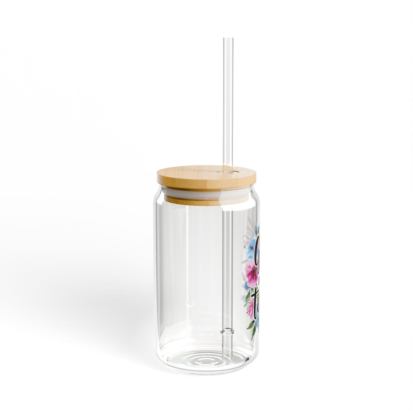 Floral Sipper Glass with Straw, "Gay and Tired" Drinkware, Gift for LGBTQ+ Friends, Eco-Friendly Water Bottle, Birthday Present, [...]