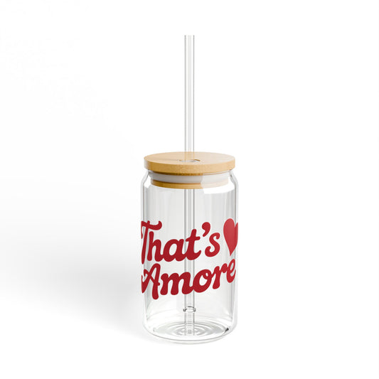 Sipper Glass, 16oz - That's Amore Italian Gift, Vintage Wine Lover Glass, Stemless Wine Tumbler, Rustic Home Decor, Housewarming Present