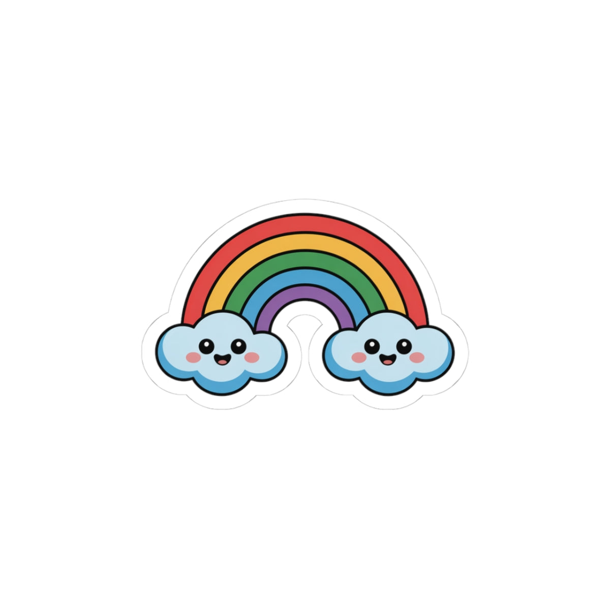 Cute Rainbow Kiss-Cut Stickers | Whimsical Cloud Design, Laptop Decals, Planner Stickers, Kids' Party Favors, Fun Gifts