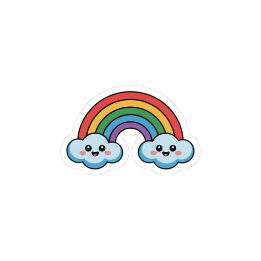 Cute Rainbow Kiss-Cut Stickers | Whimsical Cloud Design, Laptop Decals, Planner Stickers, Kids' Party Favors, Fun Gifts