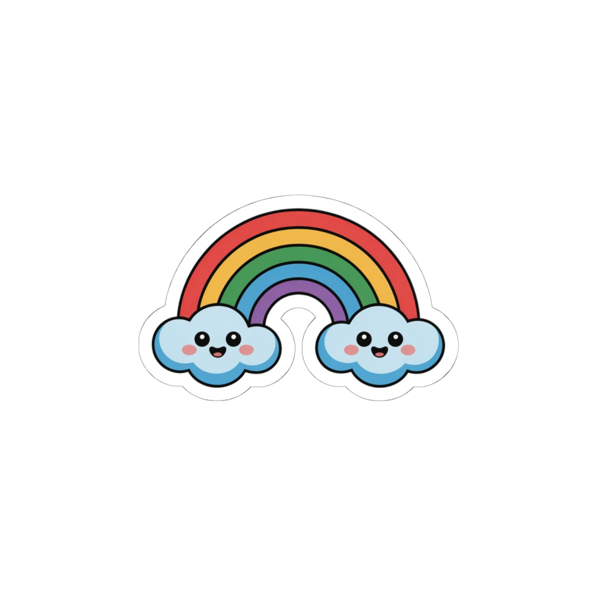 Cute Rainbow Kiss-Cut Stickers | Whimsical Cloud Design, Laptop Decals, Planner Stickers, Kids' Party Favors, Fun Gifts
