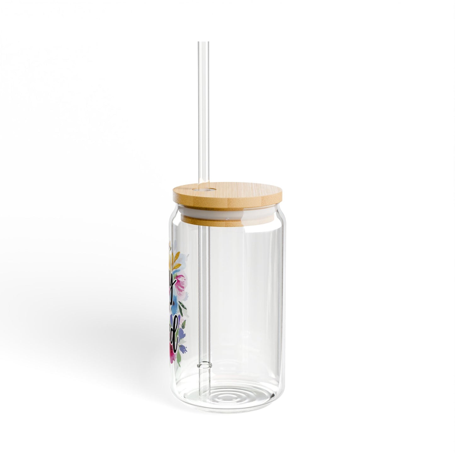 Floral Sipper Glass with Straw, "Gay and Tired" Drinkware, Gift for LGBTQ+ Friends, Eco-Friendly Water Bottle, Birthday Present, [...]