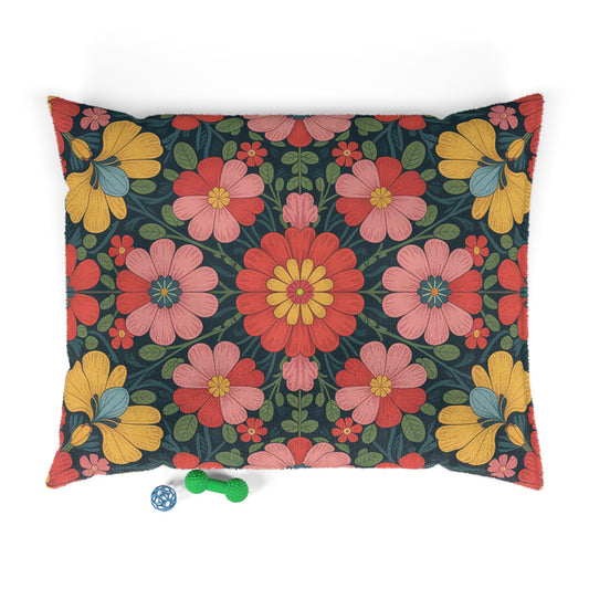Floral Pet Bed for Cozy Naps, Dog Bed, Cat Bed, Pet Furniture, Boho Home Decor, Spring Gift
