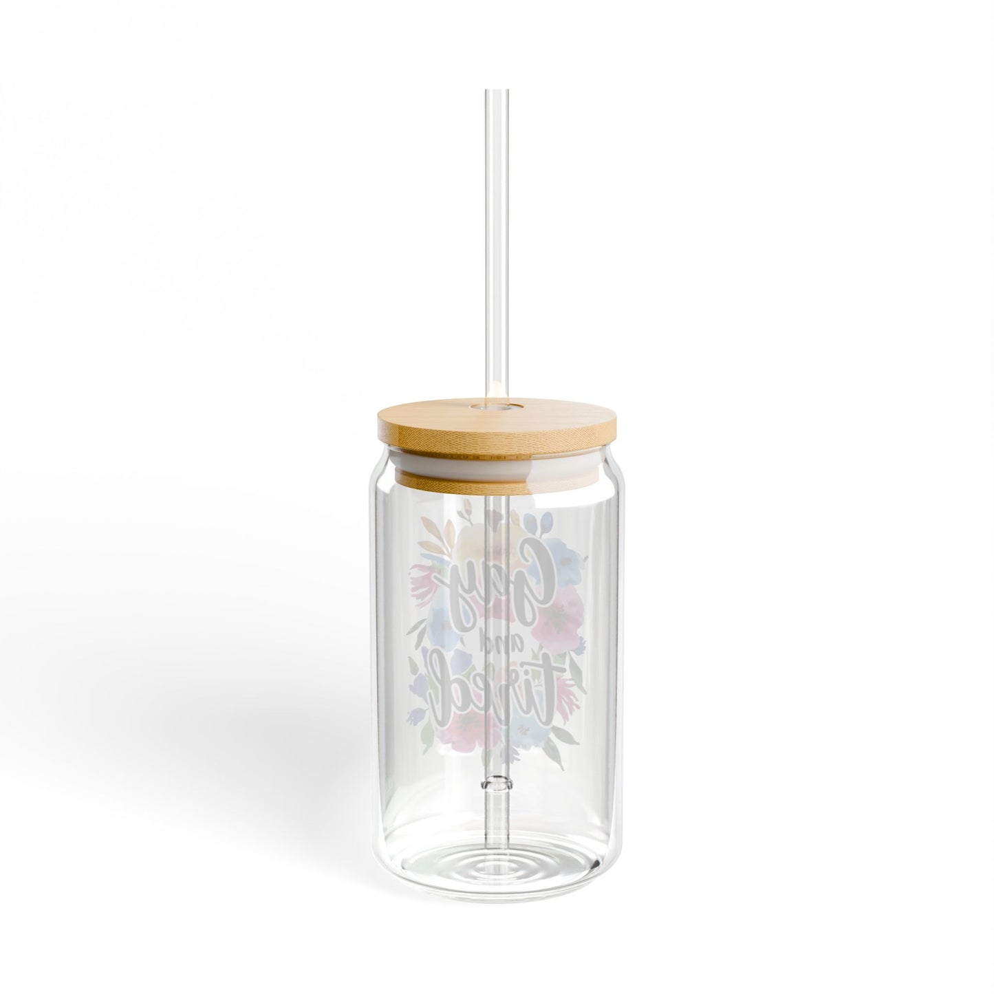 Floral Sipper Glass with Straw, "Gay and Tired" Drinkware, Gift for LGBTQ+ Friends, Eco-Friendly Water Bottle, Birthday Present, [...]